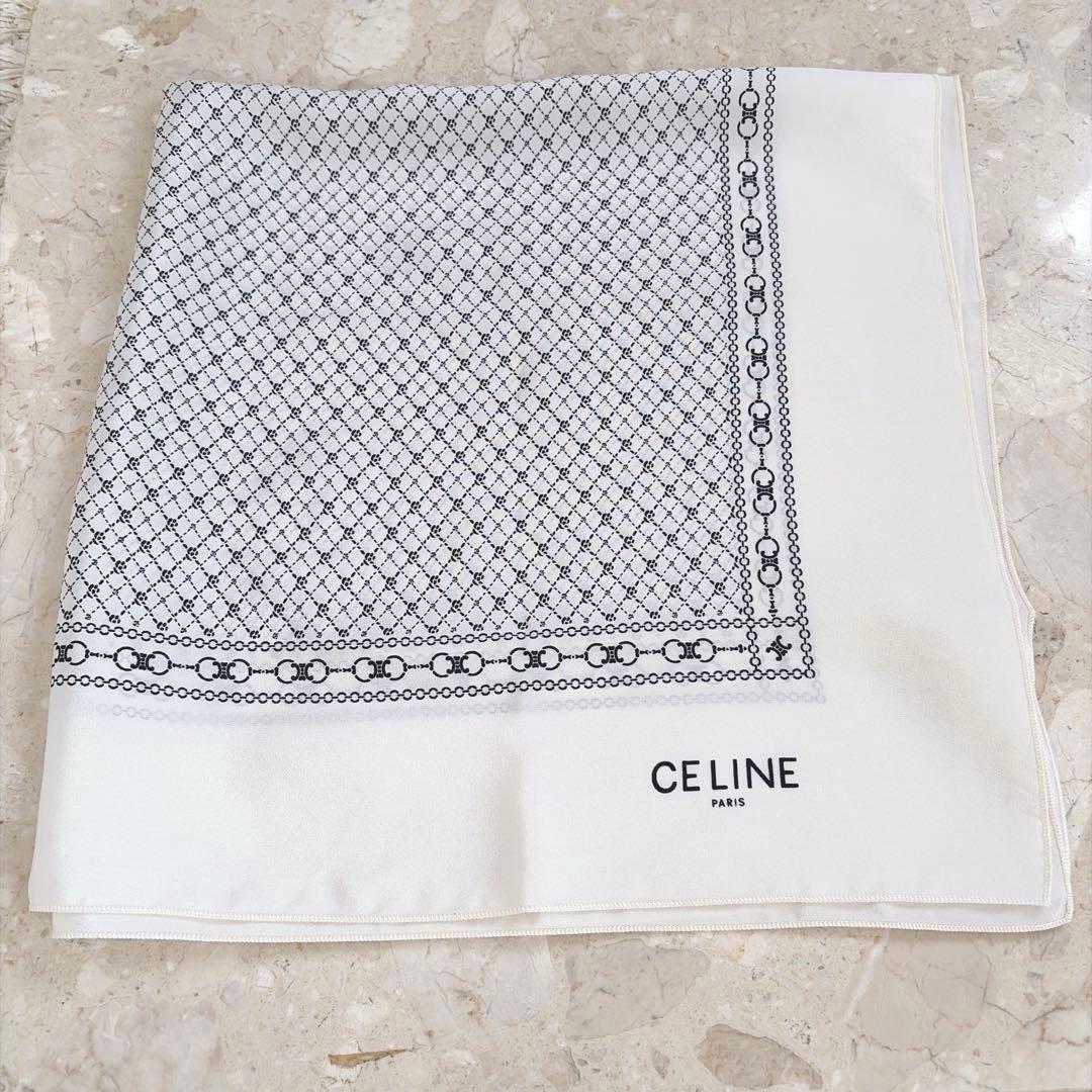 【セリーヌ】美品✨上品 マカダム スカーフ チェーン イタリア製