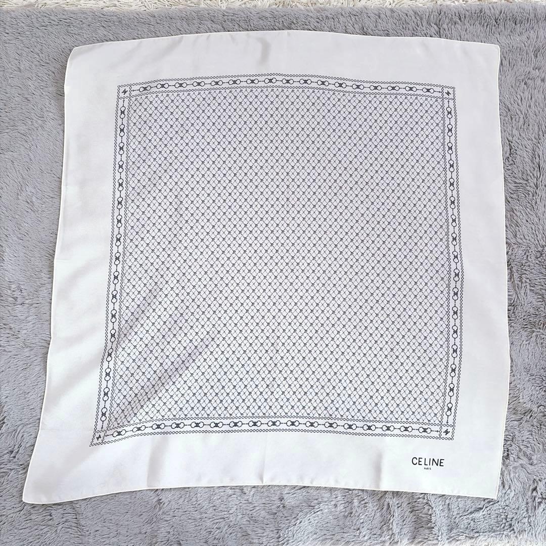 【セリーヌ】美品✨上品 マカダム スカーフ チェーン イタリア製
