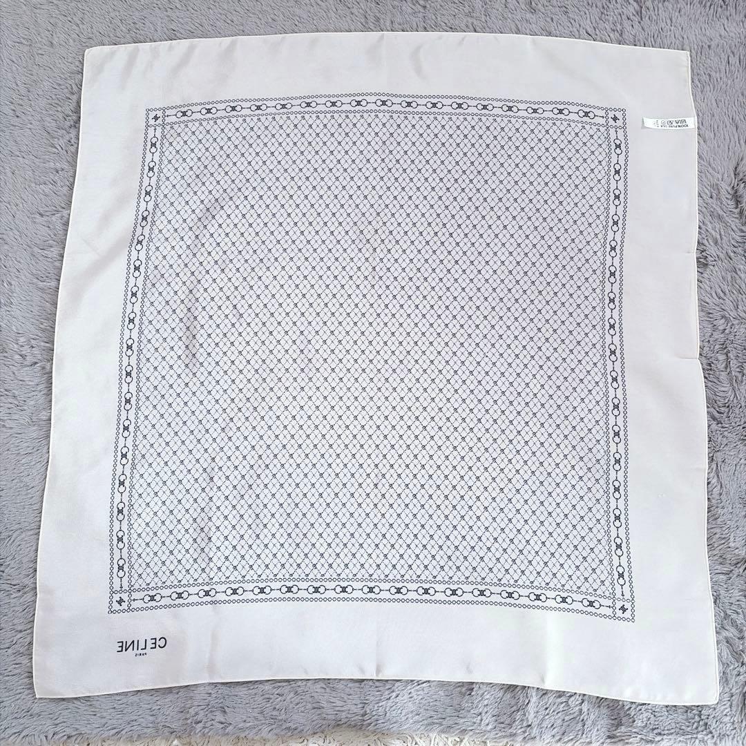 【セリーヌ】美品✨上品 マカダム スカーフ チェーン イタリア製
