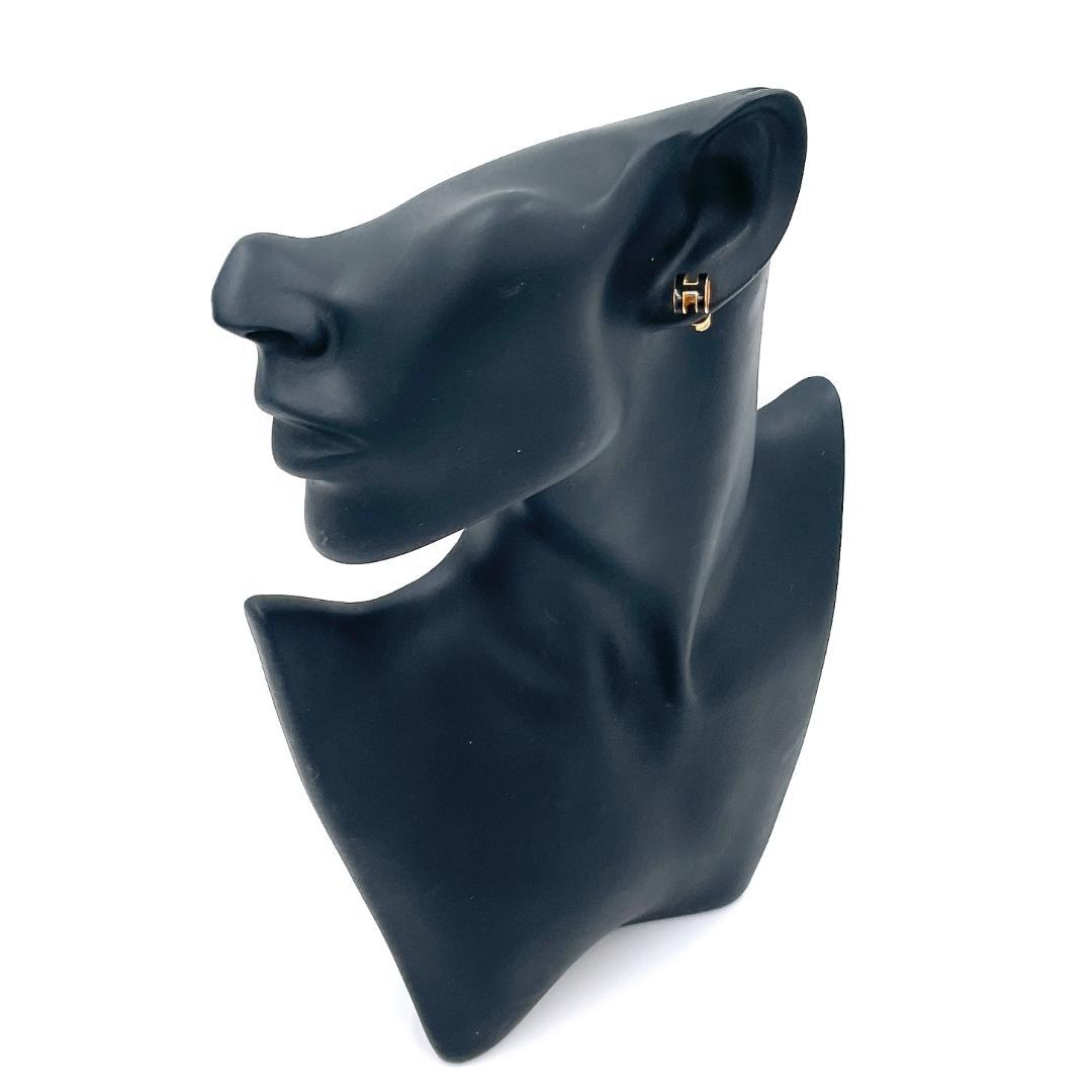 ✨️極美品✨️ エルメス ポップH ピアス レディース ブラック ゴールド 片耳