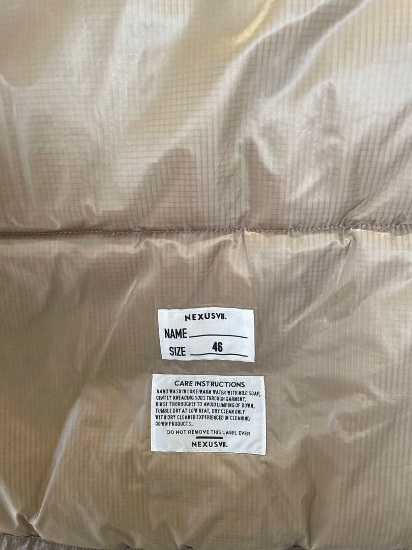 ネクサスセブン　nexusⅶ リバーシブルダウンベスト ベージュ/ブラウン