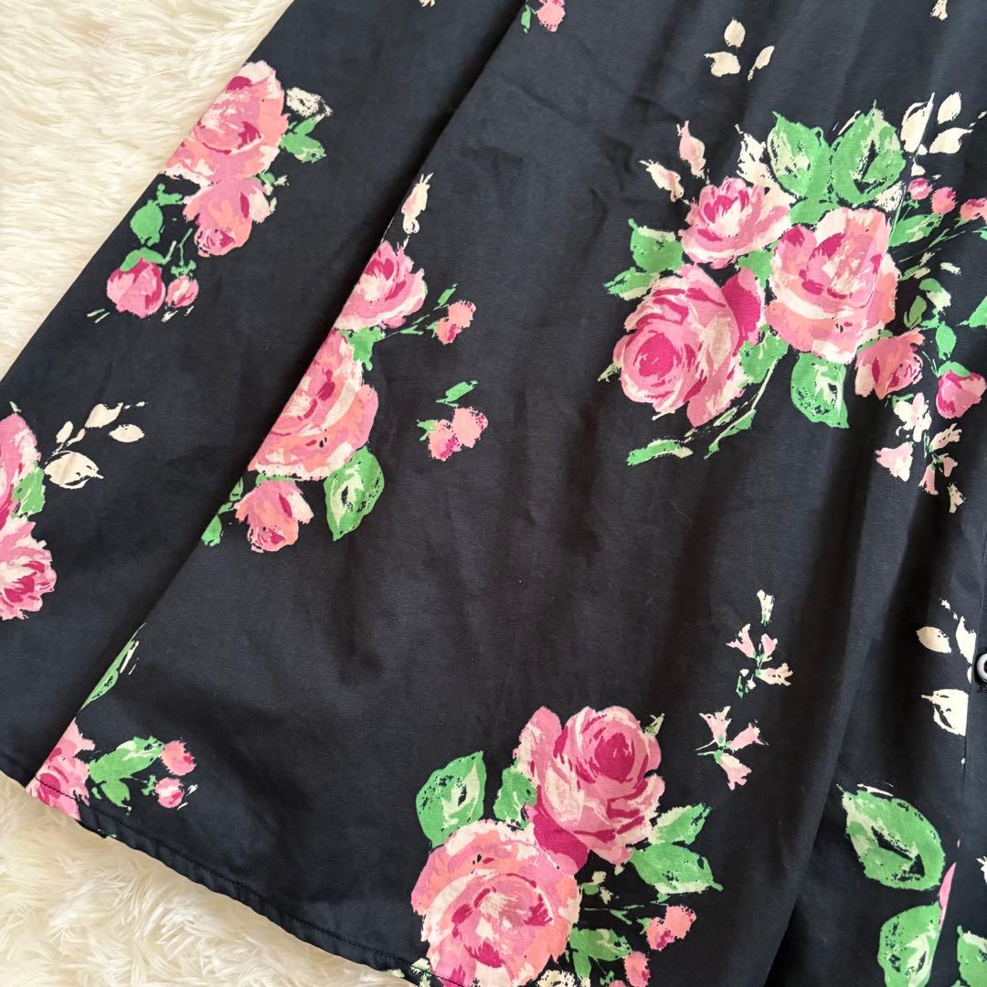 LAURA ASHLEY ローラアシュレイ　花柄ワンピース　ベルト付き