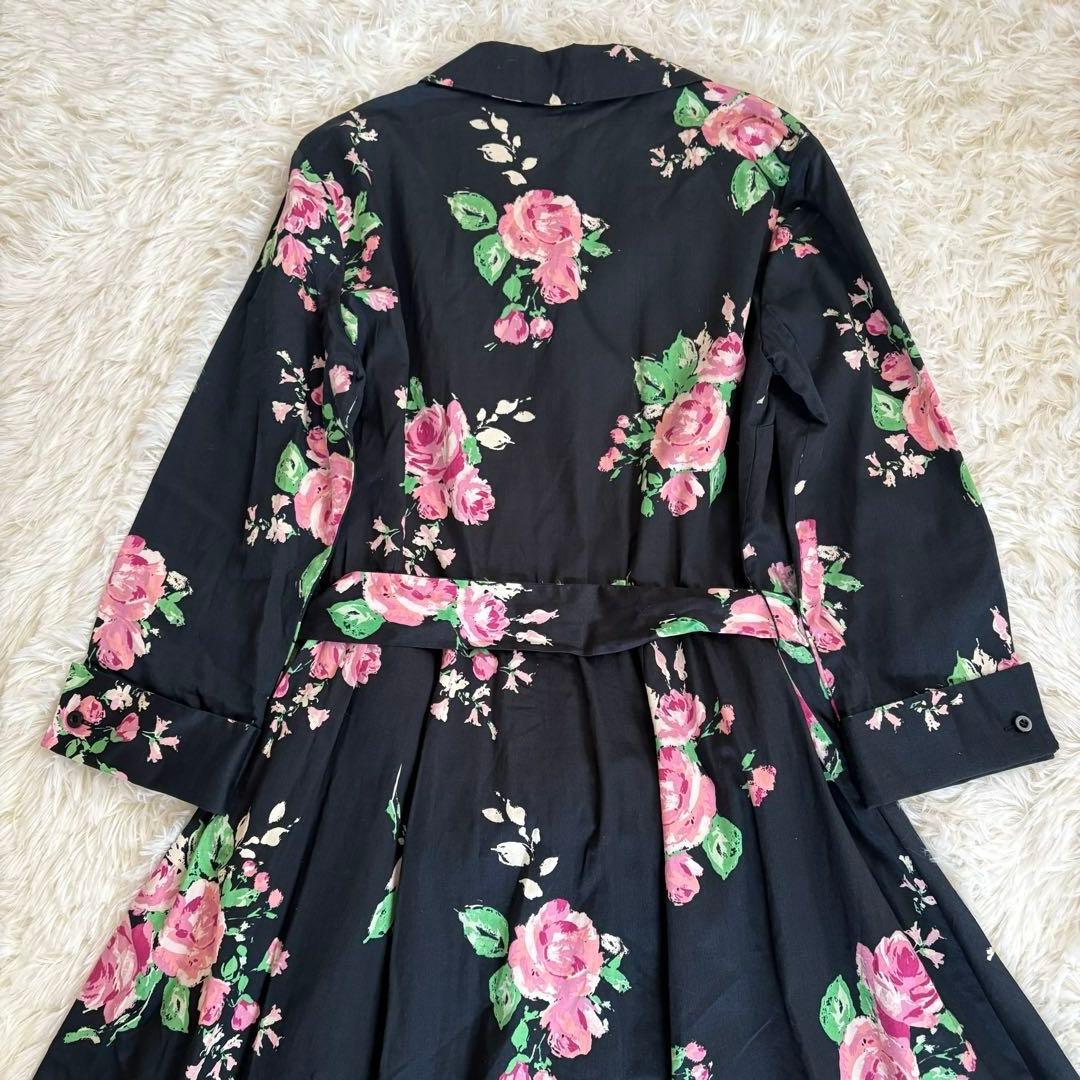 LAURA ASHLEY ローラアシュレイ　花柄ワンピース　ベルト付き