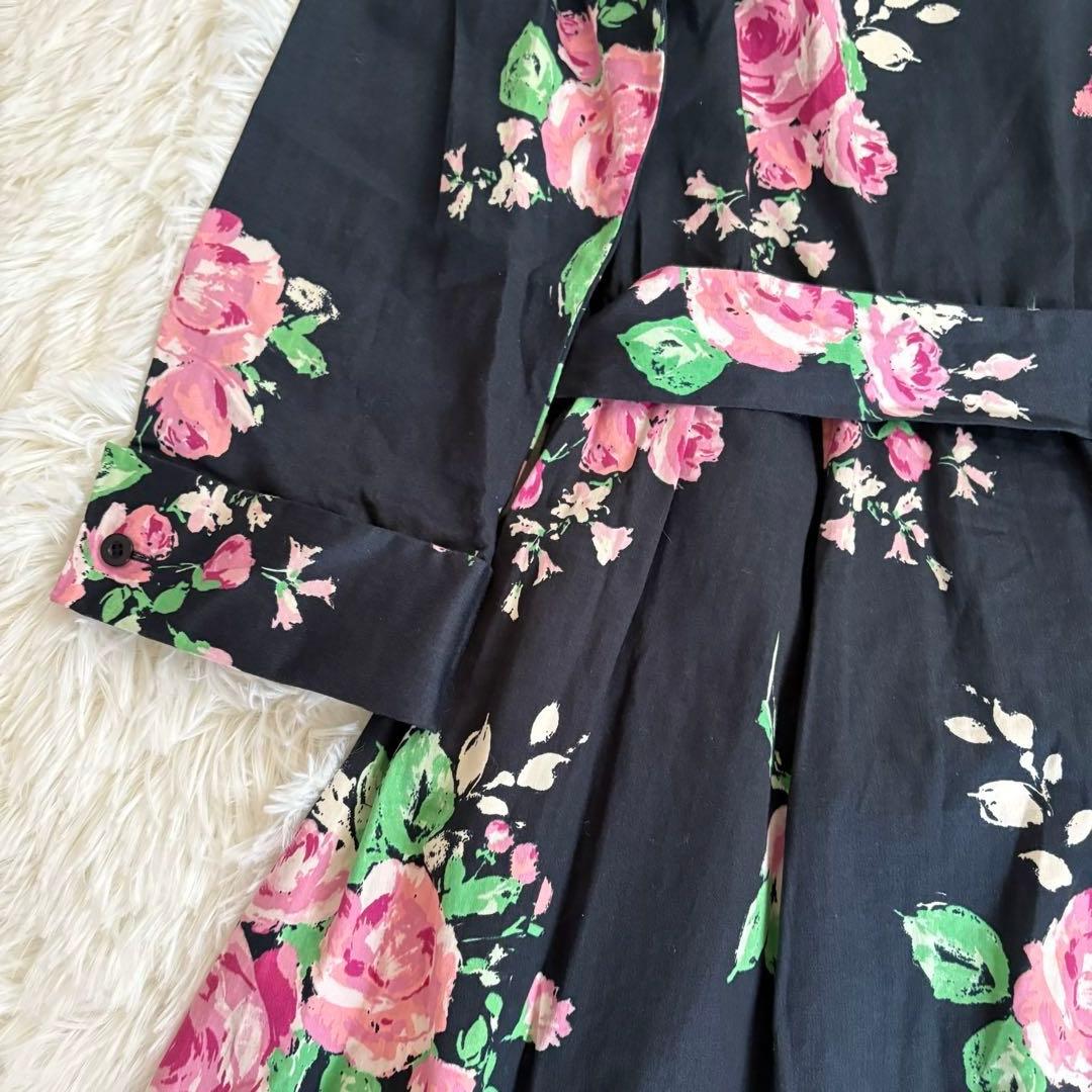 LAURA ASHLEY ローラアシュレイ　花柄ワンピース　ベルト付き