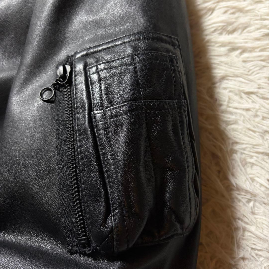 ク*ー様 美品■schott フライトジャケット　MA-1 羊革　ラムレザー ブ