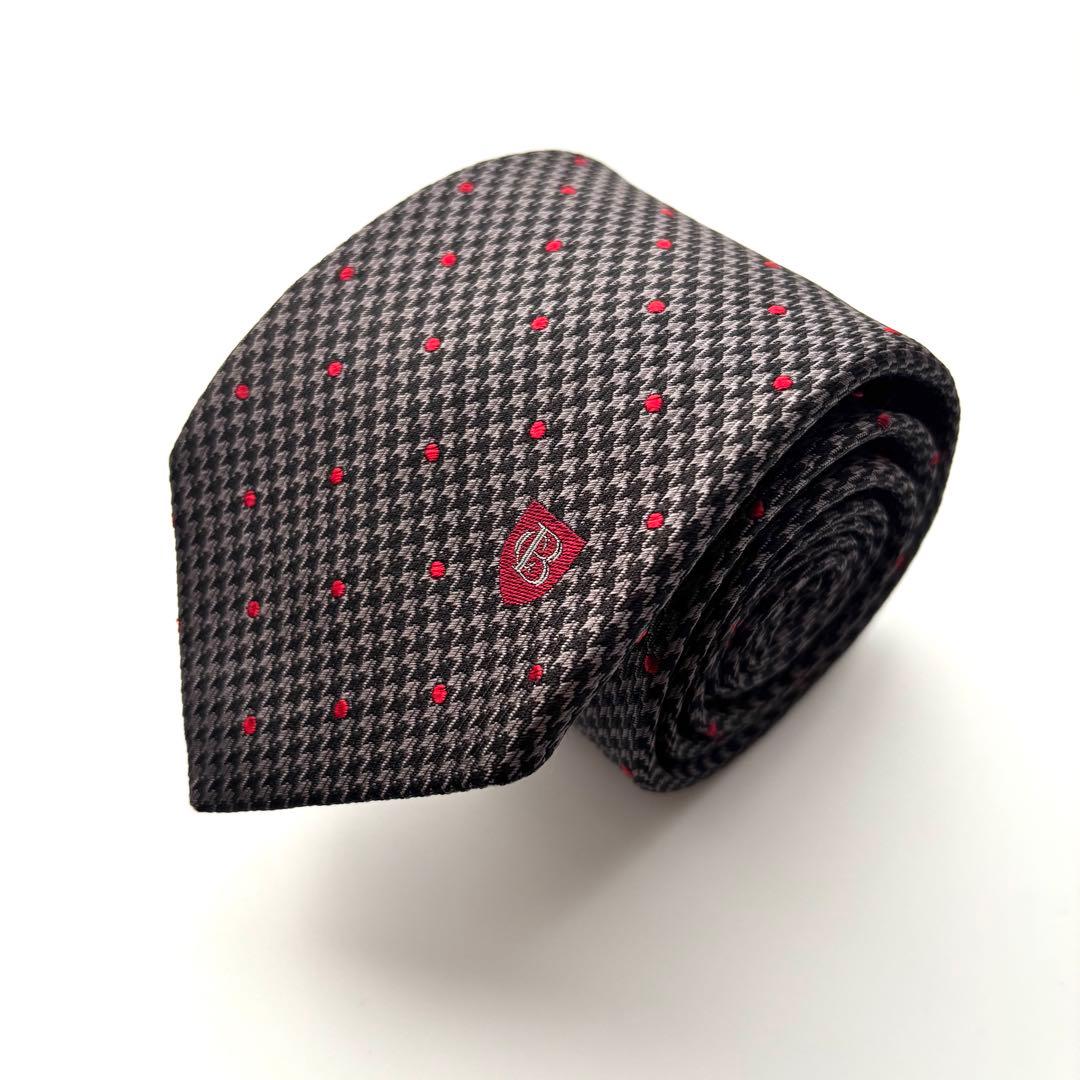 ꧁美品꧂ ブラックレーベルクレストブリッジ ネクタイ ドット Bロゴ ブラック