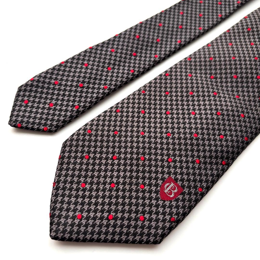 ꧁美品꧂ ブラックレーベルクレストブリッジ ネクタイ ドット Bロゴ ブラック