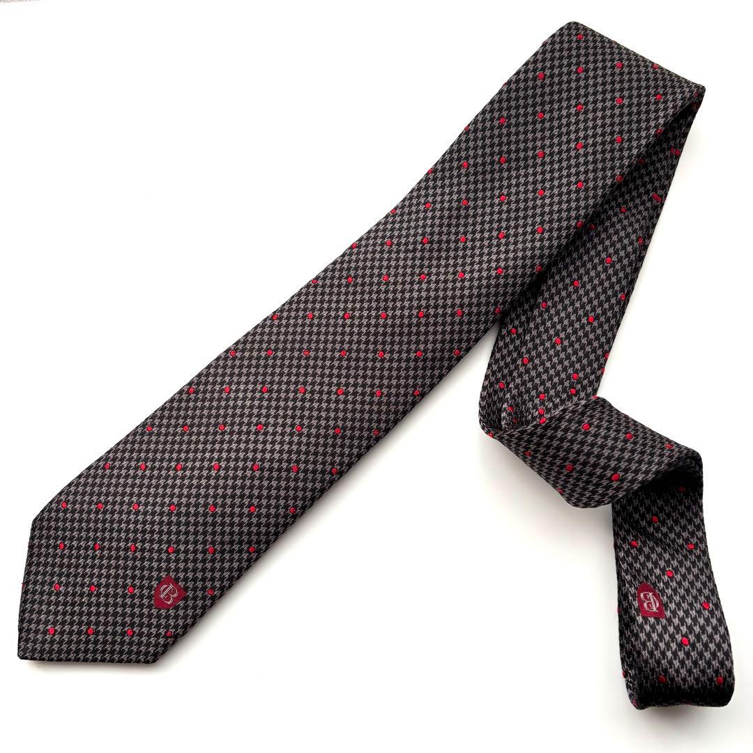 ꧁美品꧂ ブラックレーベルクレストブリッジ ネクタイ ドット Bロゴ ブラック