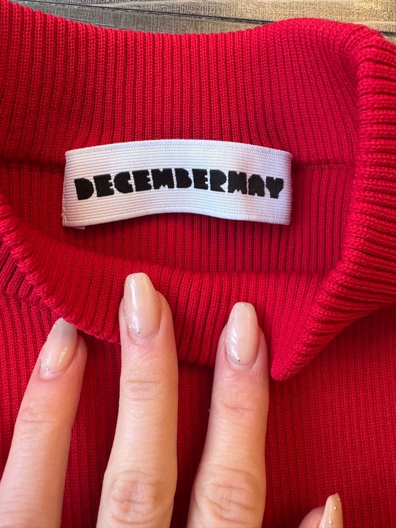 DECEMBERMAY ディッセンバーメイ　ニット　レディース　赤　ゴルフウェア