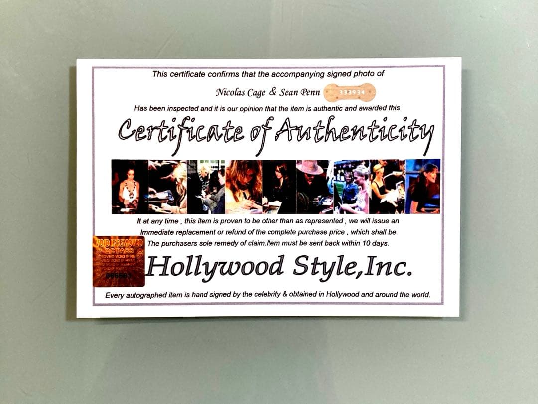 ニコラス・ケイジとショーンペン直筆サイン入り超大型写真…