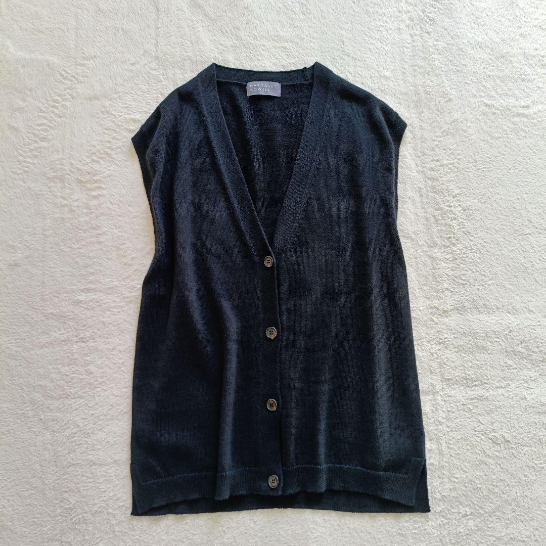 MARGARET HOWELL　ベスト　ジレ　前開き　コットン　ウール