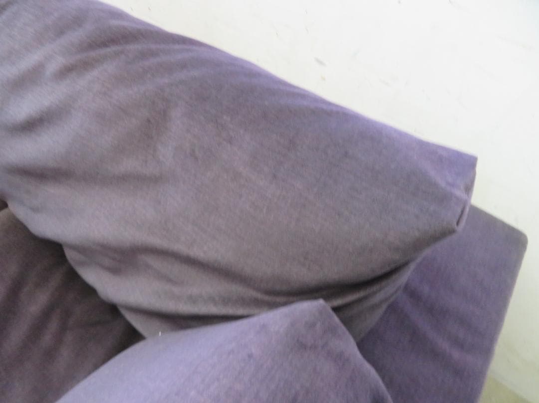 美品■カッシーナ■BOX■2人掛けワイドソファ■フェザー■ナス紺■69.6万円