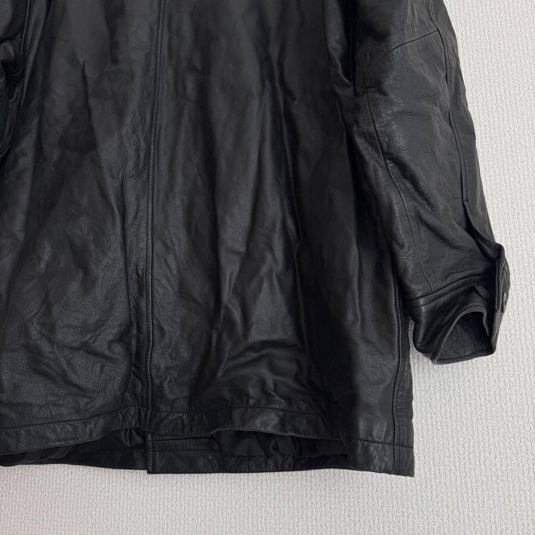 GAP カーコート ブラック 牛革 ビンテージ XL シワ