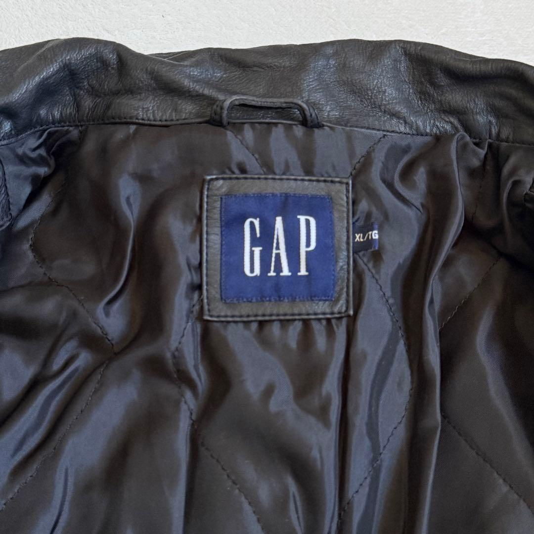 GAP カーコート ブラック 牛革 ビンテージ XL シワ