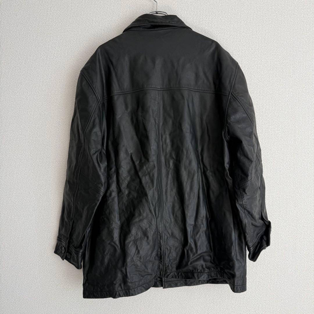 GAP カーコート ブラック 牛革 ビンテージ XL シワ