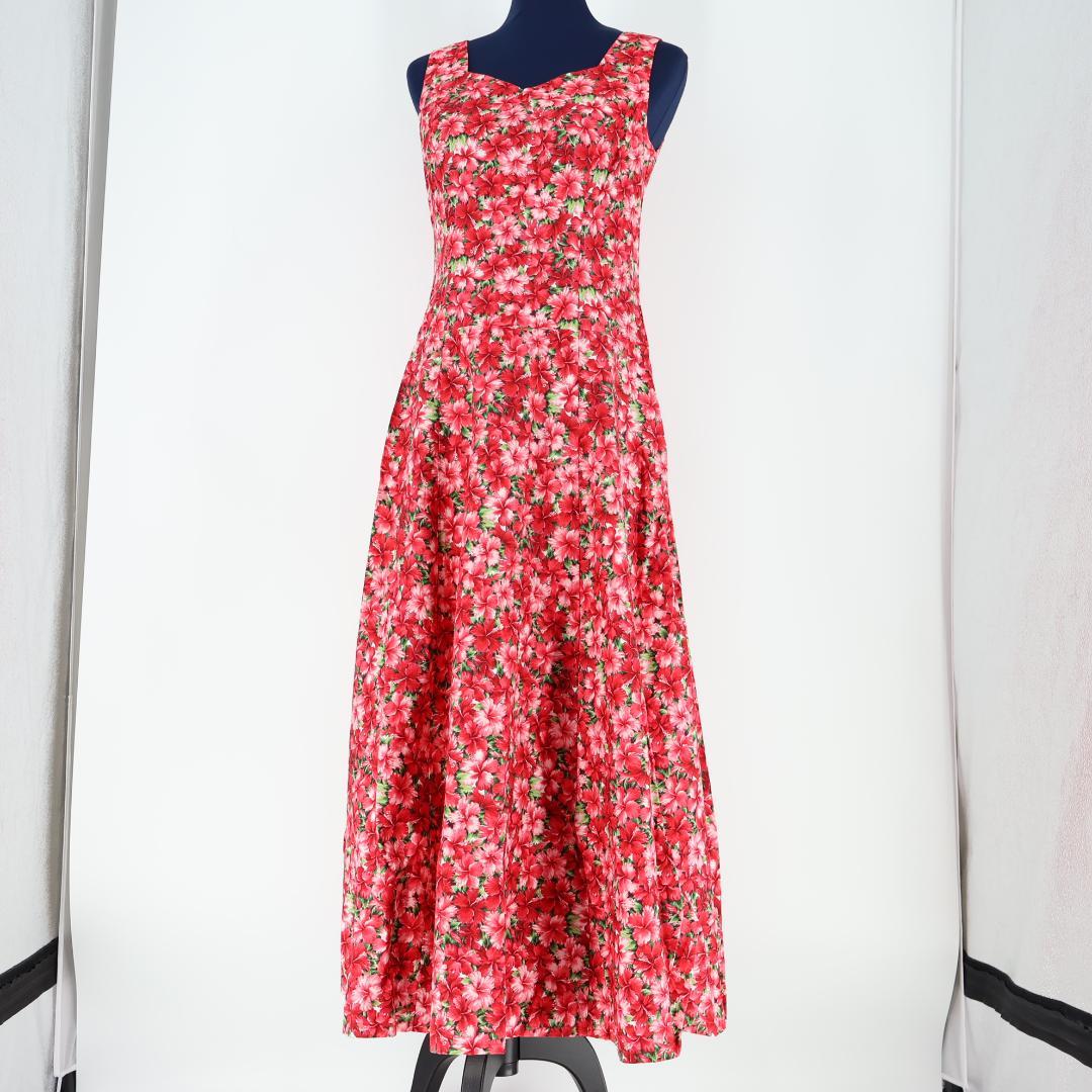 【美品 日本製 フラダンス衣装】赤 ALOHASTANDARDS ワンピース