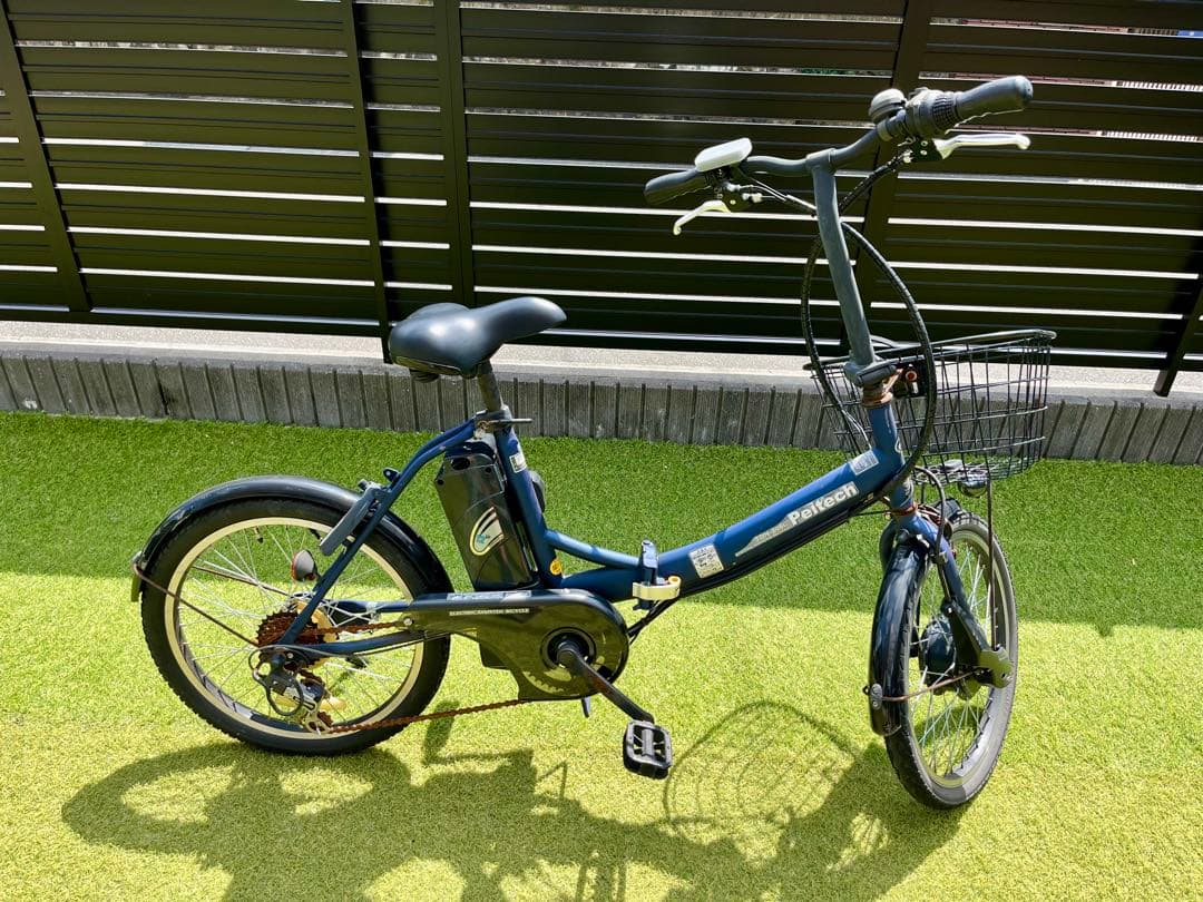 ペルテック電動アシスト自転車　TDN-206 マットネイビー　大容量12AH付き
