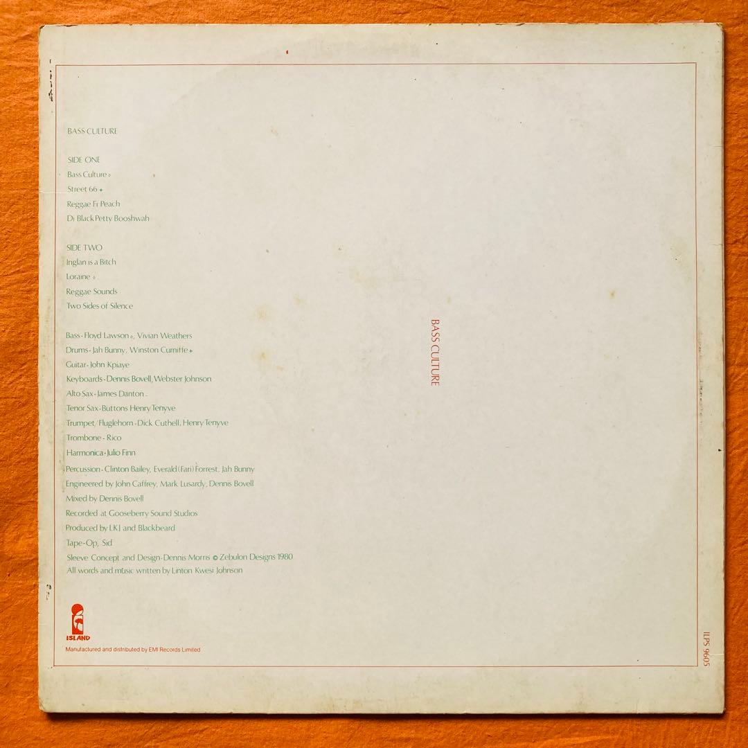 LP盤 LINTON KWESI JOHNSON - BASS CULTURE