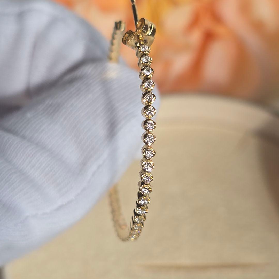 アーカー　18Kイエローゴールド/ダイヤ　ビリーブフープグラン ピアス