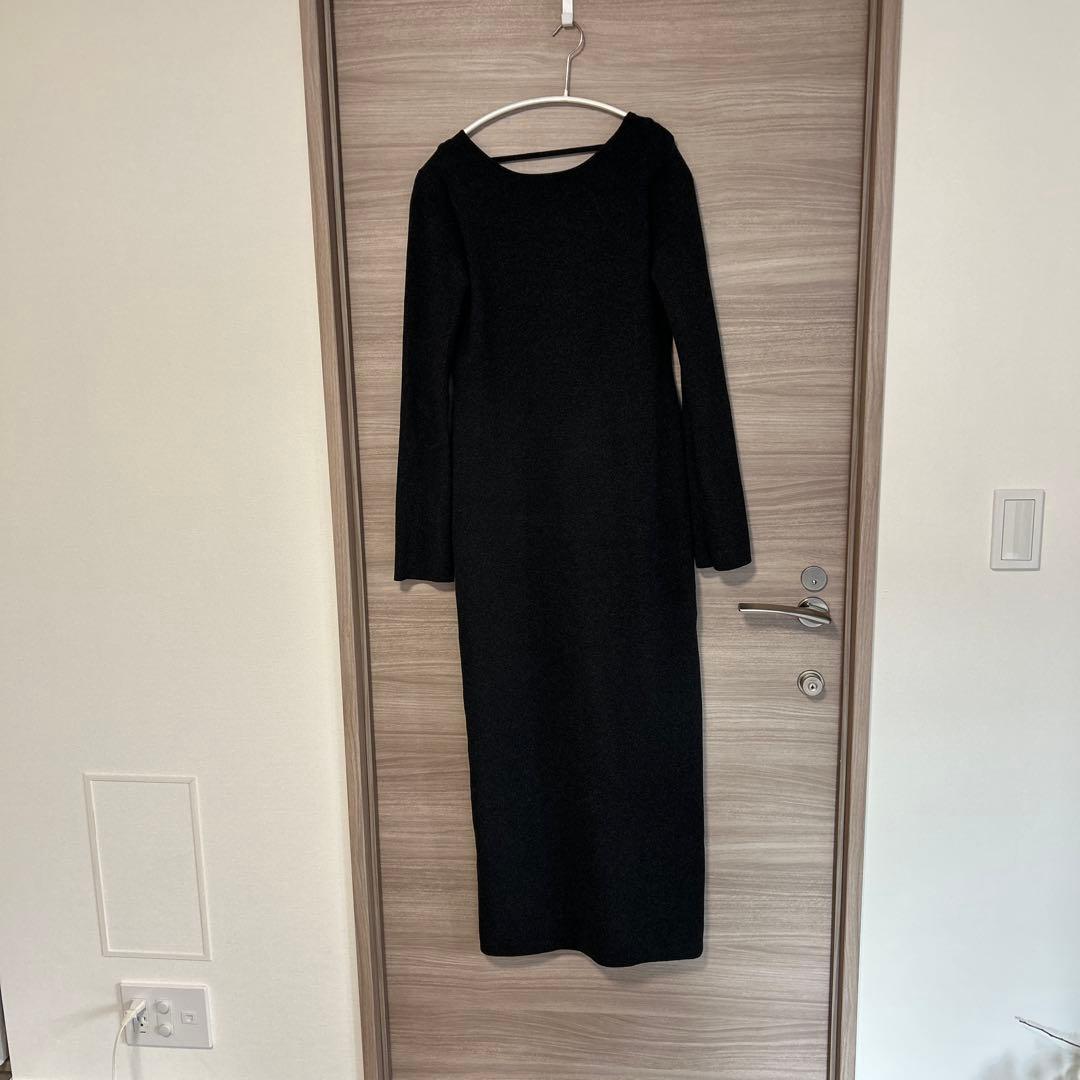 ワンピース CLANEW FACE POWER SHOULDER KNIT ONEPIECE