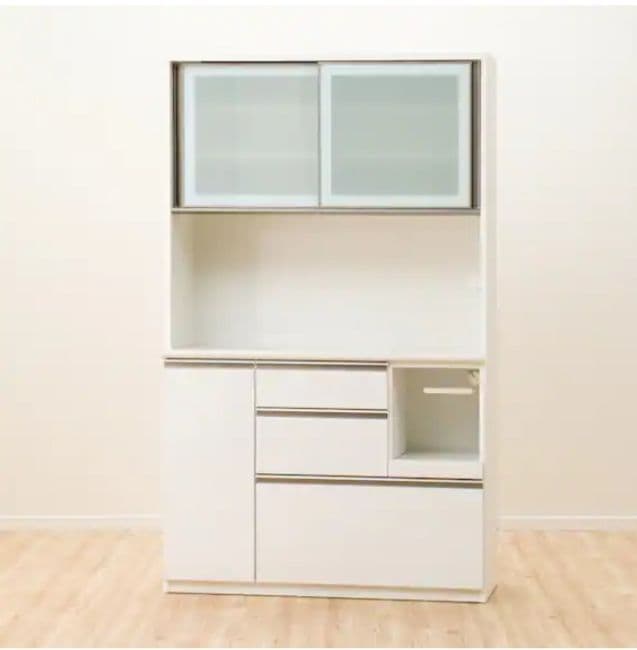 ニトリ　キッチンボード　アルミナ2 120KB WH 食器棚 上半分 白