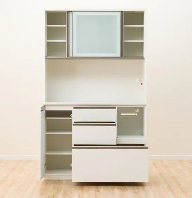 ニトリ　キッチンボード　アルミナ2 120KB WH 食器棚 上半分 白