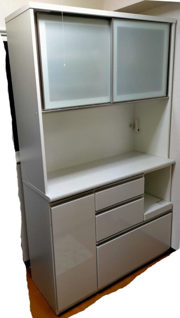 ニトリ　キッチンボード　アルミナ2 120KB WH 食器棚 上半分 白