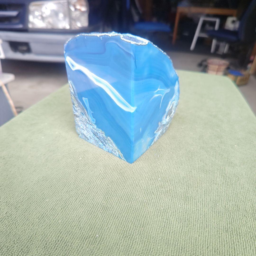 ✨美しい発色 爽やかブルー☆水晶と瑪瑙のパワー☆ブルー瑪瑙 メノウ 原石 天然石