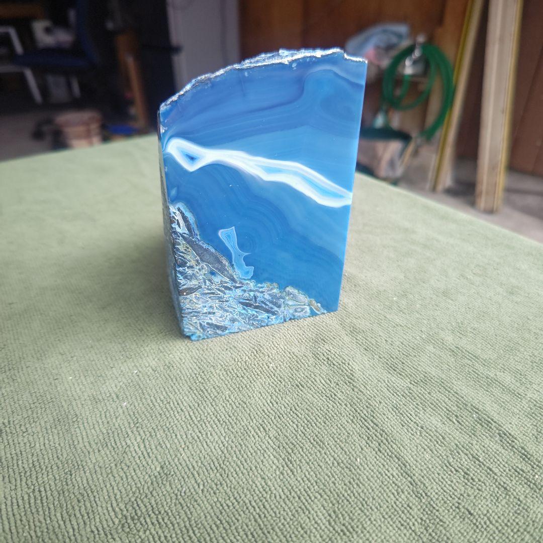 ✨美しい発色 爽やかブルー☆水晶と瑪瑙のパワー☆ブルー瑪瑙 メノウ 原石 天然石