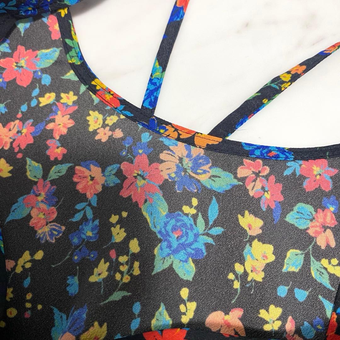 【極美品】24AW✨️完売品 アンティークフラワーノーカラー ワンピース 手洗い可