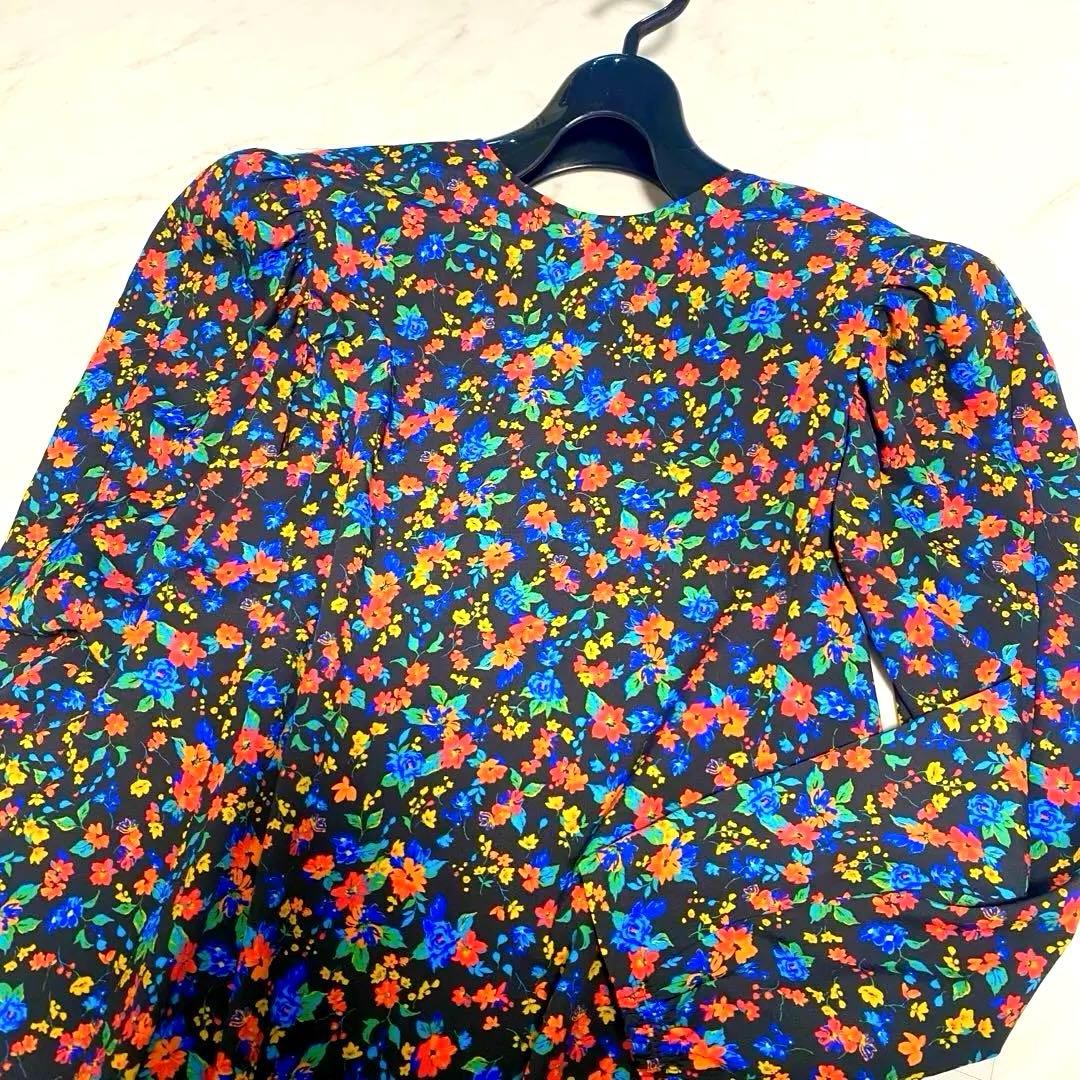 【極美品】24AW✨️完売品 アンティークフラワーノーカラー ワンピース 手洗い可