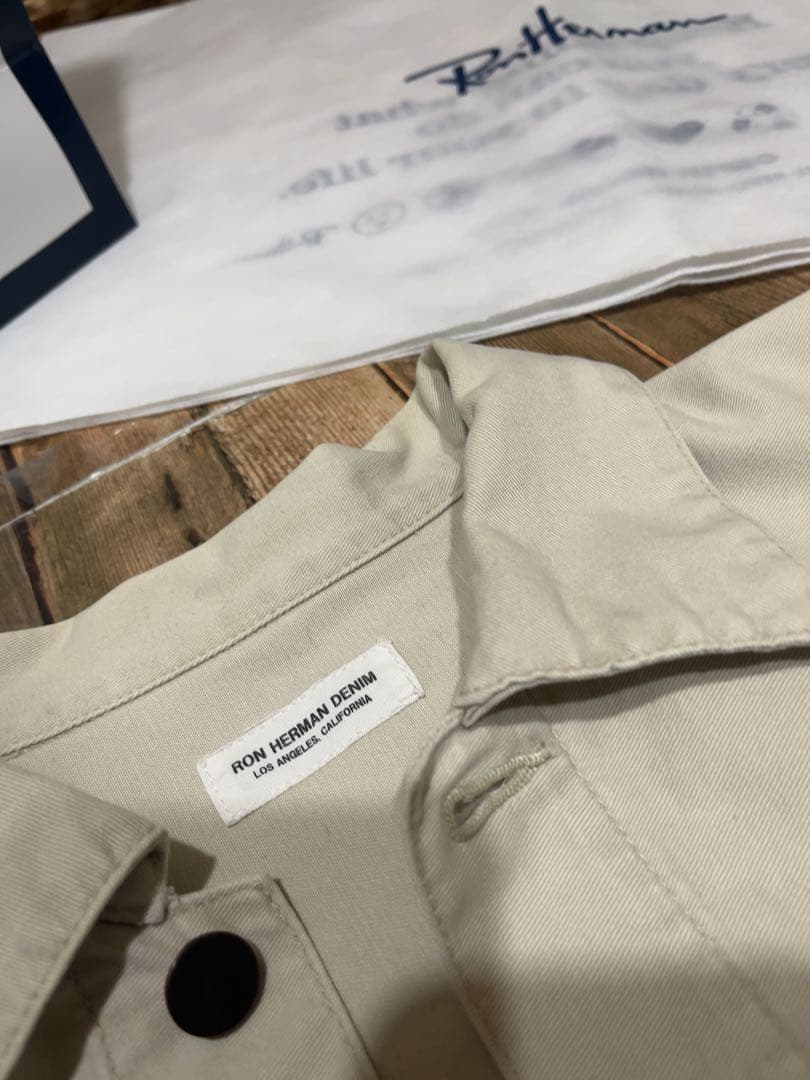 【定価4万円】Ron Herman 高級デニムジャケット ベージュ × XL