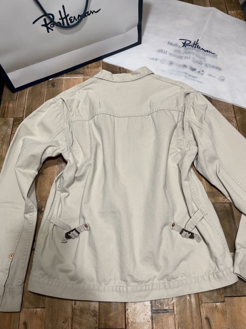 【定価4万円】Ron Herman 高級デニムジャケット ベージュ × XL