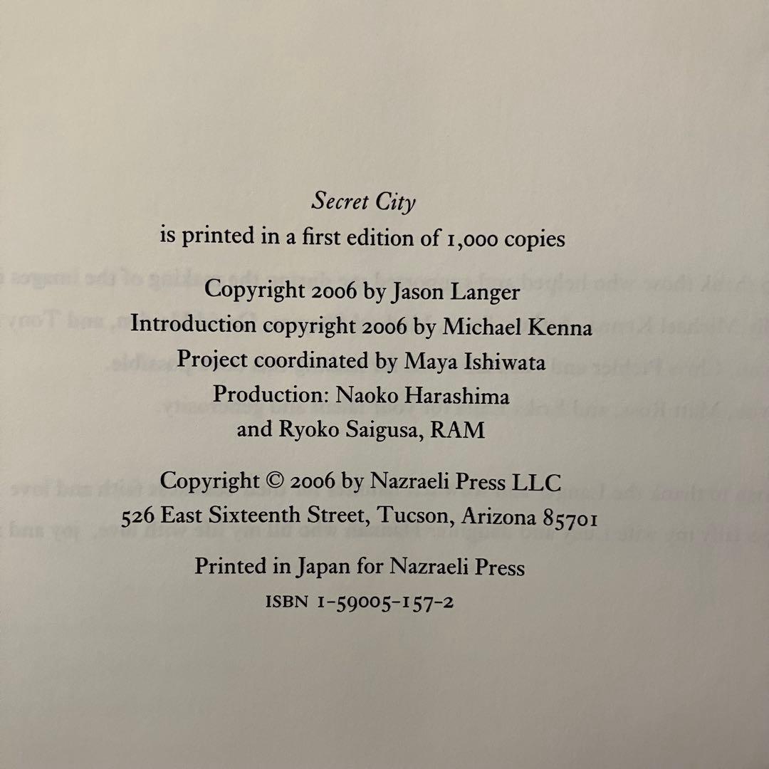 【千部限定】ジェイソンランダー写真集SecretCity JasonLanger