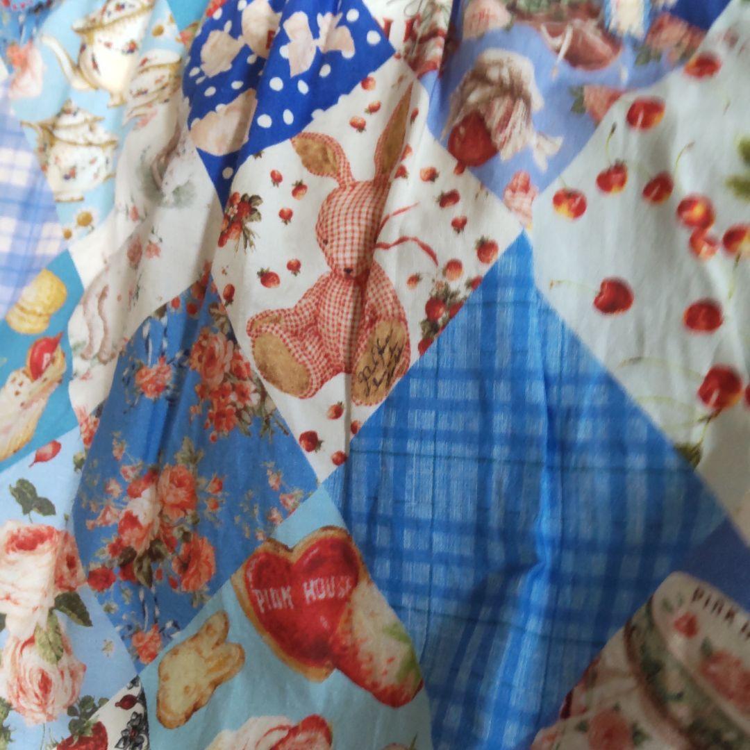 ピンクハウスパッチワーク柄 半袖ロングワンピース