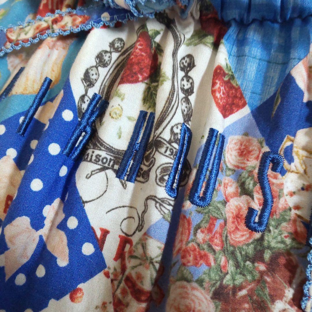 ピンクハウスパッチワーク柄 半袖ロングワンピース