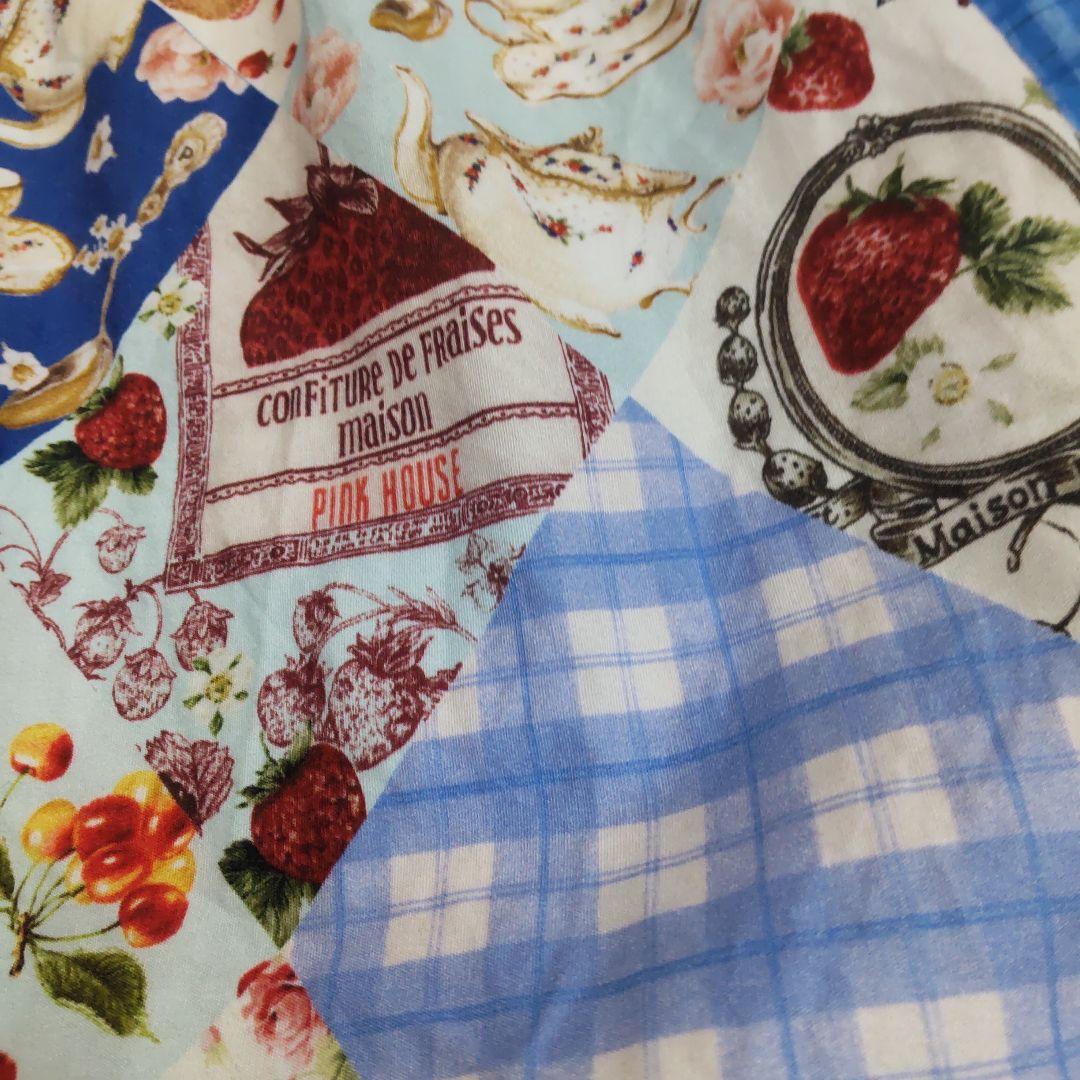 ピンクハウスパッチワーク柄 半袖ロングワンピース