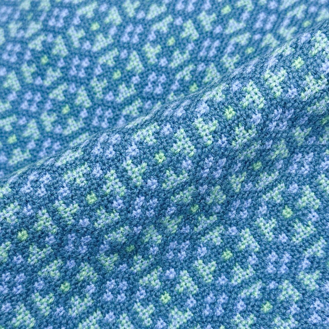 ヴィンテージ アシンメトリー 総柄 ウール ケープコート ポンチョ S749b