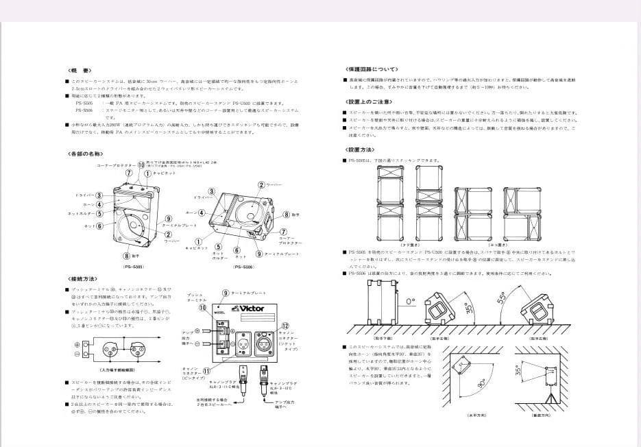 レア品！Victor VOSS PS-S 506　フロアモニター　動作確認済み！