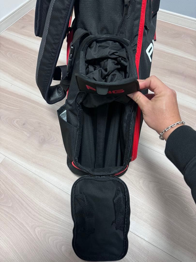 PING Hoofer キャディバッグ ブラック/レッド