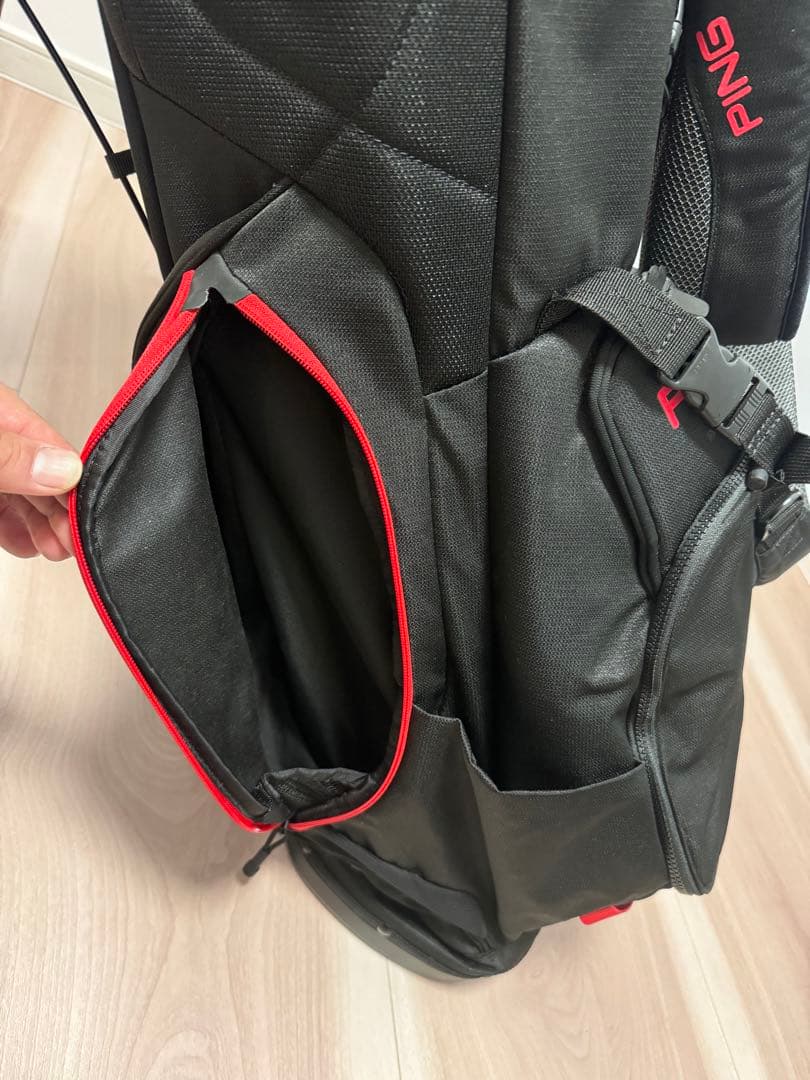 PING Hoofer キャディバッグ ブラック/レッド