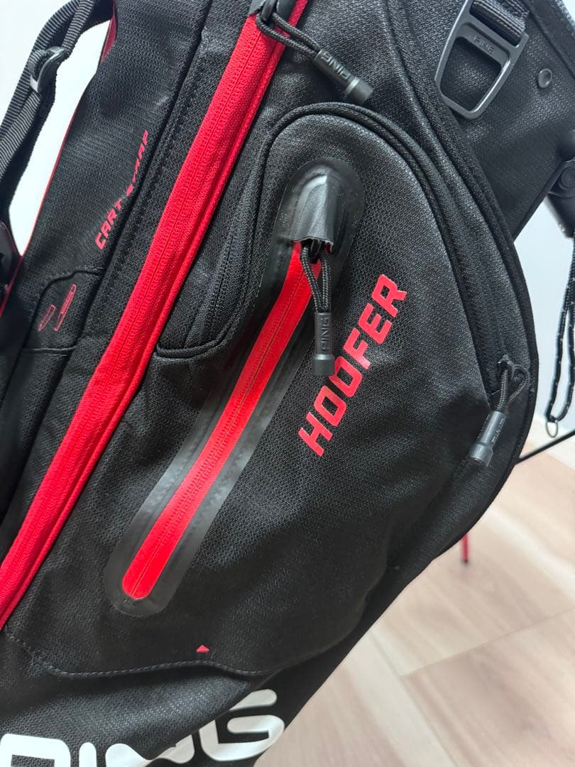 PING Hoofer キャディバッグ ブラック/レッド