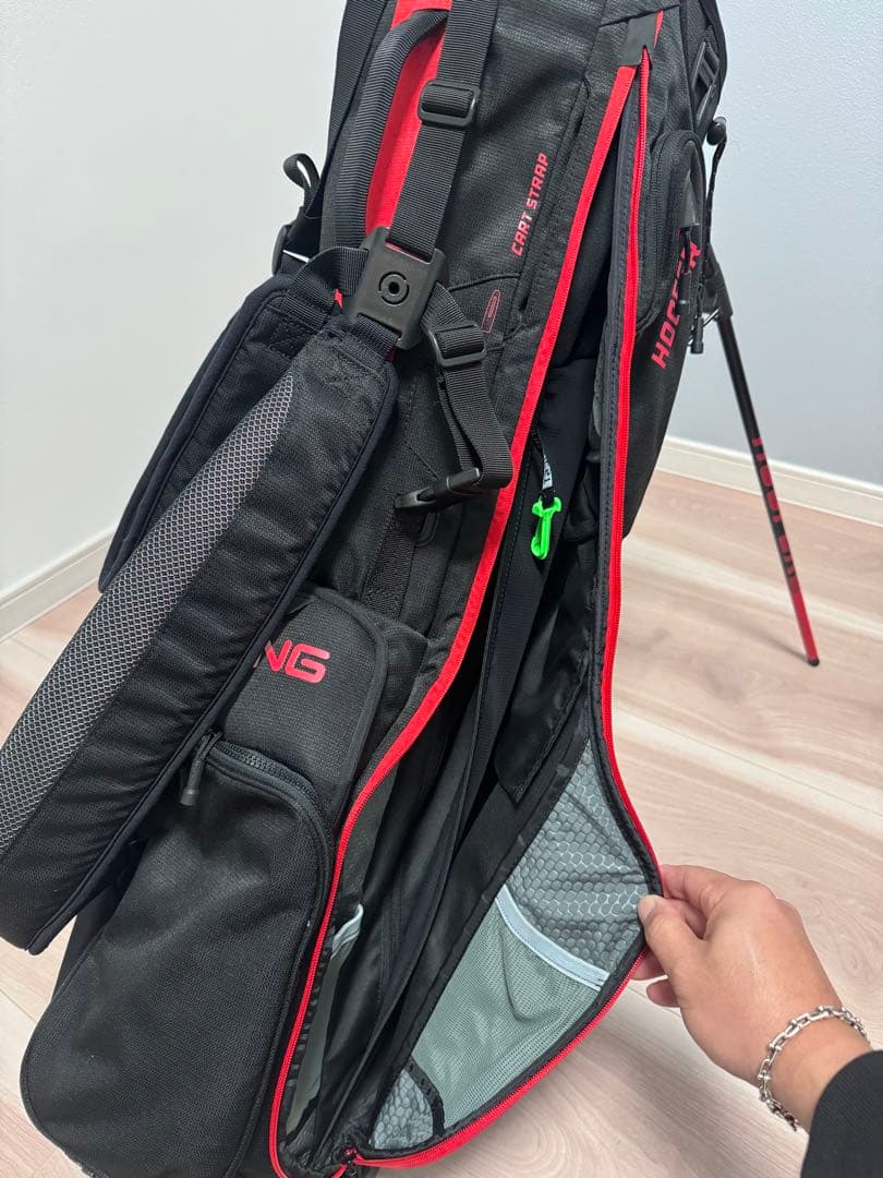 PING Hoofer キャディバッグ ブラック/レッド