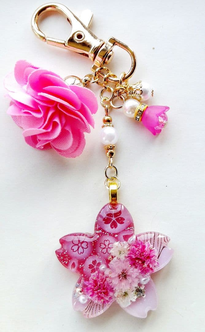 【1451】K☆　レジン　マトリカリア　ヘアゴム　ポニーフック　ブロ―チ