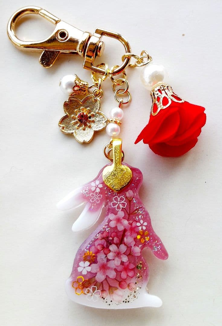 【1451】K☆　レジン　マトリカリア　ヘアゴム　ポニーフック　ブロ―チ