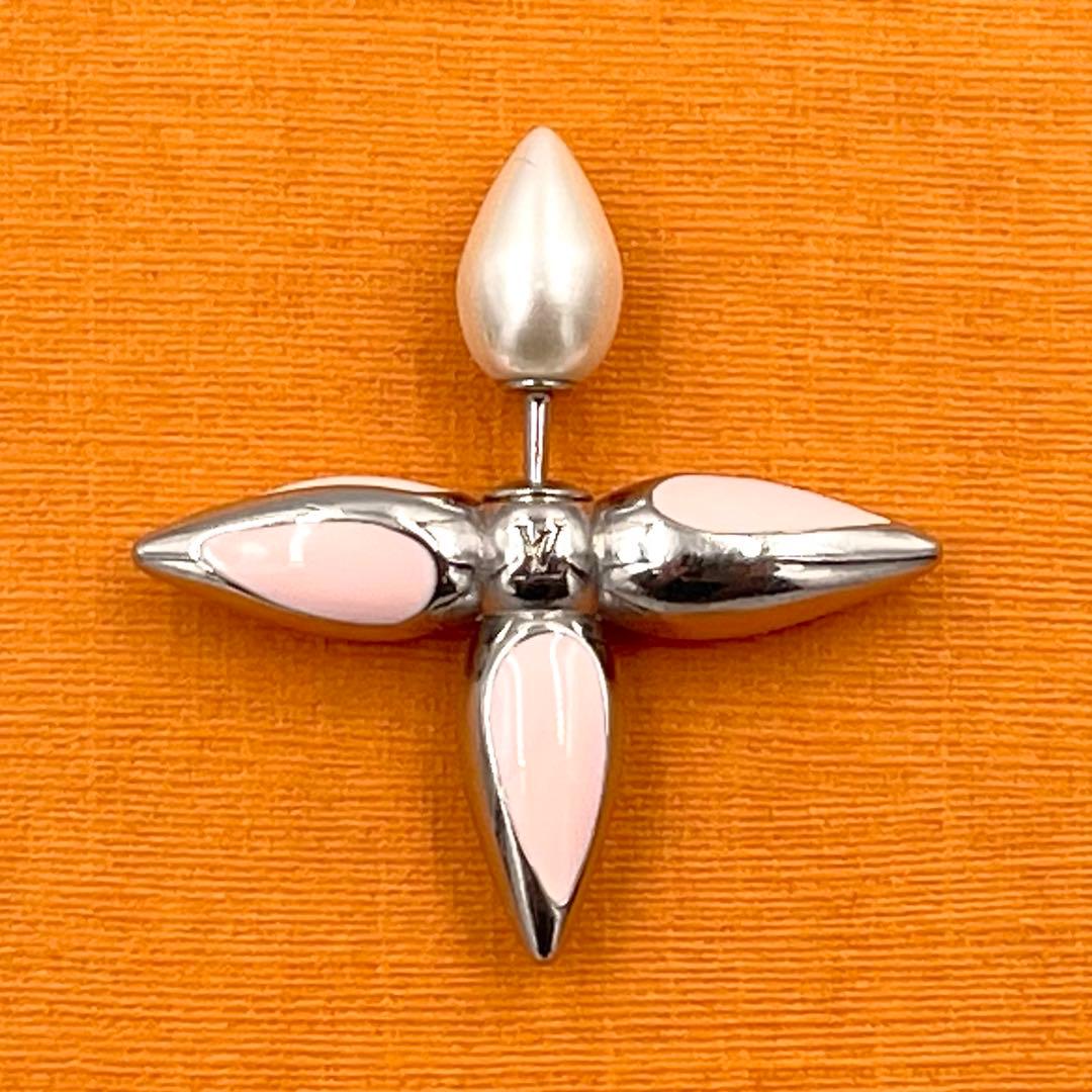 《超美品》ルイヴィトン ピアス ブックル ドレイユ・ルイゼット ローズ シルバー