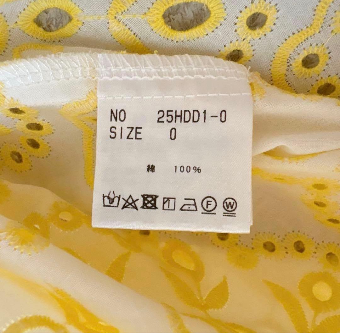 新品✨OBLI イエローレースワンピース　オブリ　コットンレース　インナー付き