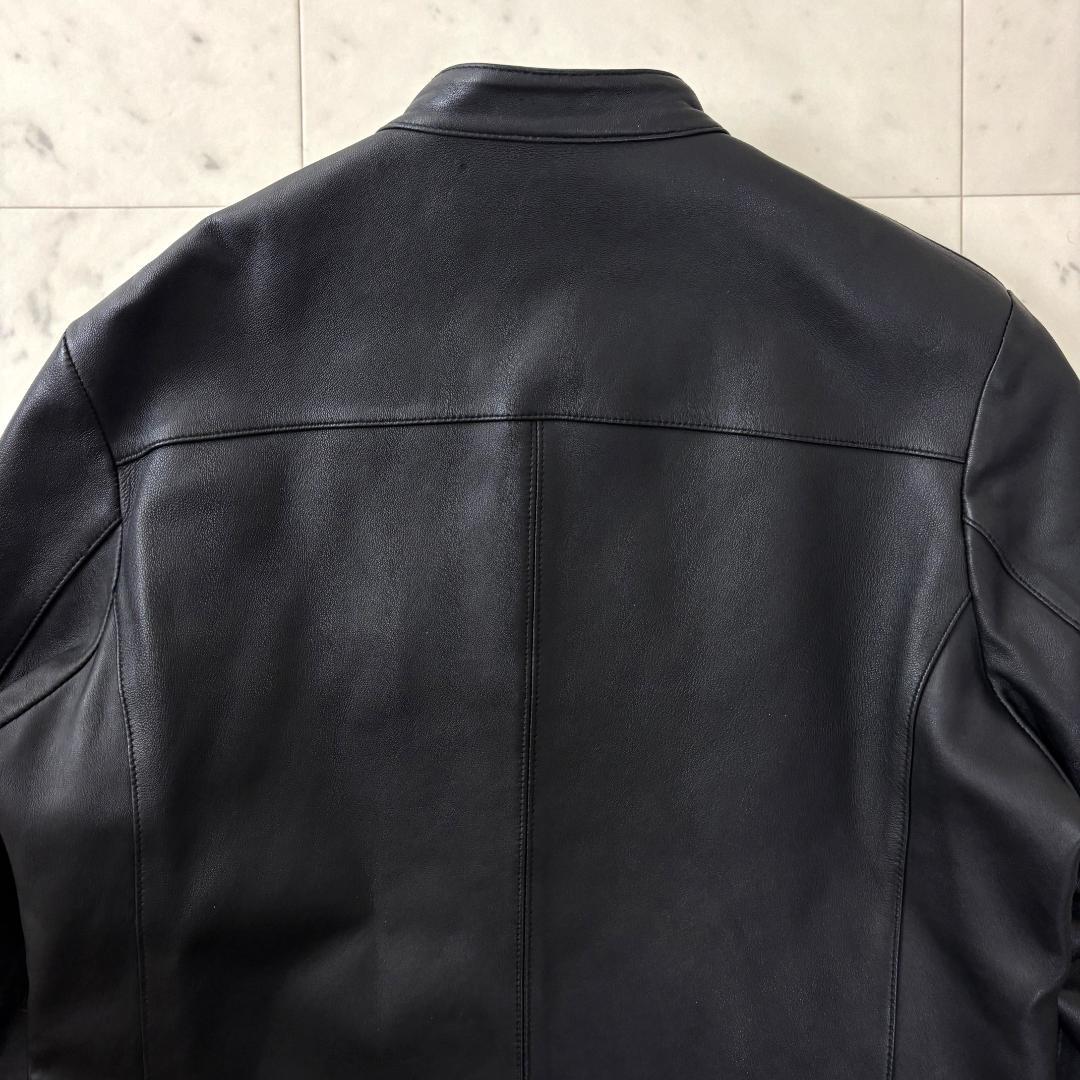 THE SHOP TK 本革 ラムレザー M シングルライダース ジャケット 黒