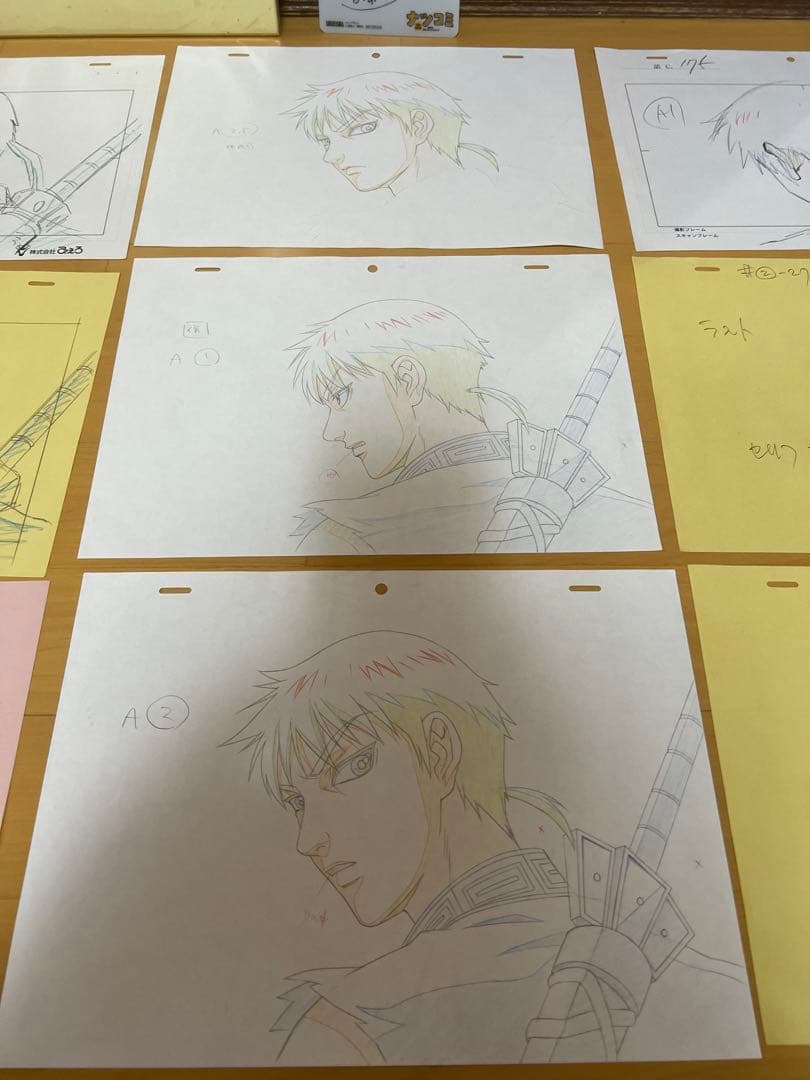 キングダム　原泰久先生直筆フルカラーサイン色紙非売品　セル画原稿　セット