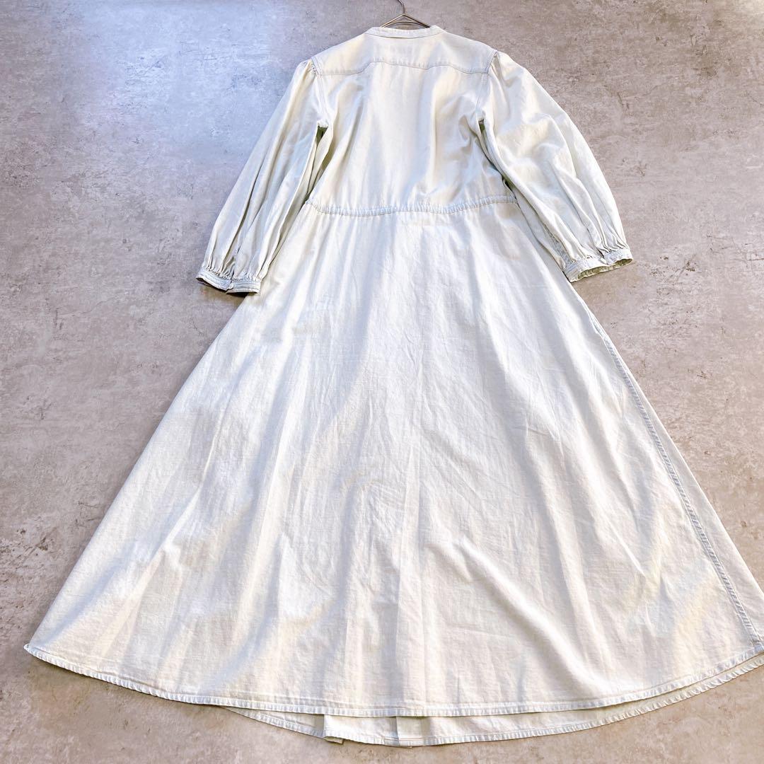 現行近年　ポロラルフローレン　インディゴシャツロングワンピース　デニム　フレア